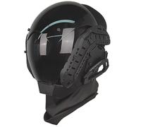 Mask with Guide Rail Futuristic Mask PC Decorative Punk with Face Cyber for Cosplay Party Halloween Music Festival