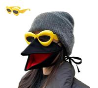 Mask with Moving Beak, Bird Beak Mask and Sunglasses Set, Funny Animal Costume, Gifts of laughter at the gathering (Black)