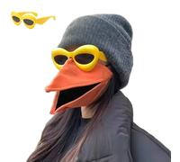 Mask with Moving Beak, Bird Beak Mask and Sunglasses Set, Funny Animal Costume, Gifts of laughter at the gathering (Orange)