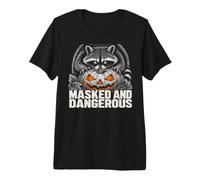 Masked and Dangerous Funny Raccoon Halloween Men Women Premium T-Shirt