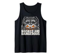 Masked and Dangerous Funny Raccoon Halloween Men Women Tank Top
