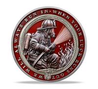 Masked Firefighter Challenge Coin | Courage & Honor Memorial Medallion | Thank You for Your Service Token | Appreciation Gifts for Firefighters & First Responders