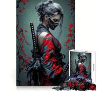 Masked Ninja Woman with Katanas 1000 Piece Puzzle For Adults Mental Sharp Serene Game Home Activity Santa Surprise (50x75cm)