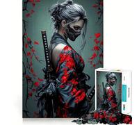 Masked Ninja Woman with Katanas 1000 Piece Puzzle For Adults Mental Sharp Serene Game Home Activity Santa Surprise (50x75cm)