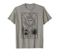 Masked Tarot Reader The Sun Tarot Card T-Shirt, Women's, Grey, Small, Long Sleeve