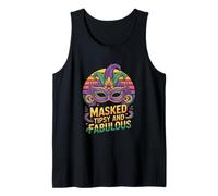 Masked Tipsy and Fabulous Mardi Gras Carnival Mask Tank Top