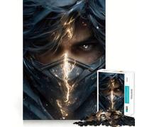 Masked Warrior with Glowing Energy Puzzles for Adults 1000 Puzzles Brain Teaser Sharp Detail Family Pastime Art Piece (50x75cm)