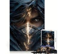 Masked Warrior with Glowing Energy Puzzles for Adults 1000 Puzzles Brain Teaser Sharp Detail Family Pastime Art Piece (50x75cm)