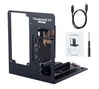 Maskedfish Aluminium EGPU Enclosure Thunderbolt 3/4 USB4 40GBps Pd 85W Charging External GPU Dock Compatible With Nvidia/AMD Graphics Cards On Win 10/11 Linux System, ATX Power Supply (MK-L18), Black