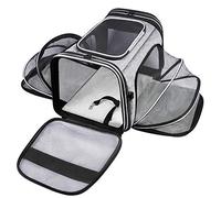 MASKEYON TSA Airline Approved Soft Sided Pet Carrier Top Loading 4 Side Expandable Large Travel Cats Carrier Collapsible with 3 Removable Washable Pads and 3 Pockets for Cats Kitten and Small Dogs