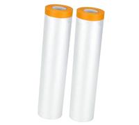 Masking Film with Self-Stick Tape for Fast Painting Projects, Plastic Dust Sheets for Furniture, Floors, Walls, Cabinets & Cars During Renovation Covering 8 Rolls 3mx20m