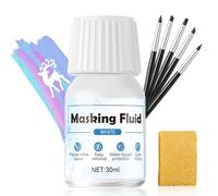 Masking Fluid, Masking Fluid for Watercolour Painting, Liquid Masking Fluid | Quick-drying, Resists Watercolour, Prevents Paint Bleeding, Keeps Areas Free of Colour and Edges Crisp, White, 30ML