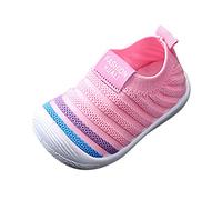 Maskjuwio Baby Slip On Shoes Breathable Mesh Walking Shoes Plain Lightweight Flat Shoe Knit Soft Sole Shoe Wide Fit First Walking Trainers Cute Casual Trainers Non Slip Outdoor Trainer For Boys Girls