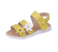 Maskjuwio Girls Flat Sandals Size 12 Flowers Soft Sole Walking Sandals Double Straps Sandal Plain Leather Sandal Wide Fit Open Toe Shoes Summer Beach Shoes Casual School Shoe Non Slip Footwear