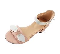 Maskjuwio Girls Low Heel Sandals Size 12 Leather Bow Walking Sandals Two-Tone Open Toe Sandal Summer Dressy Up Sandal Elegant Wedding Shoes Adjustable Ankle Strap Shoes Comfort Fit Slip On Shoe