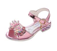 Maskjuwio Girls Patent Shoes Size 8 Bright Diamond Butterfly Sandals Open Toe Princess Sandals Shiny Party Sandal Diamante Low Heel Sandal Wedding Dressy Shoes Flower Girl Shoe Elegant Walking Shoe