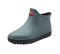 Maskjuwio Men Chelsea Boots Plain Ankle Wellies Non Slip Wellington Boots Wide Rain Boot Durable Neoprene Wellies Fashion Short Welly Lightweight Slip On Welly Ultra-Grip Work Boot For Car Washing