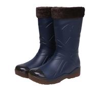 Maskjuwio Men Wellington Boots Warm Lined Rain Boots Plain Neoprene Wellies Chunky Sole Outdoor Wellies Snow Thermal Boot Wide Slip On Mud Shoes Easy To Clean Work Boot For Dog-Walking,Car Washing