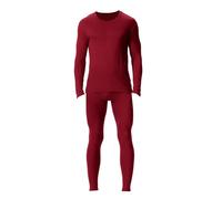 Maskjuwio Men's Winter Thermal Underwear Set Warm Thermal Underwear Lightweight Thermal Underwear Set Soft Comfortable Thermal Undershirt Long Sleeve Vest & Long Underpants, Wine Red, 7XL