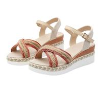 Maskjuwio Platform Sandals For Women Braided Cross Strap Sandal Wide Fit Casual Sandals Summer Beach Sandal Trendy Slingback Shoes Adjustable Buckle Shoe Non Slip Walking Shoes Comfy Soft Sole Shoe