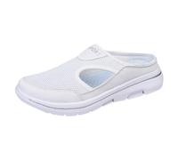 Maskjuwio Summer Slippers, Men's Breathable Walking Shoes, Orthopaedic Slippers, Soft Sole, Slip-On Shoes, Mules, Jogging, Individual Shoes, Ergonomic Pain Relieving Comfort Shoes, White, 36 EU