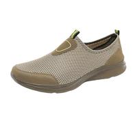 Maskjuwio Trekking Shoes Men's Summer Mesh Hiking Shoes Breathable Sports Shoes Lightweight Walking Shoes Without Lacing Trainers Jogging Shoes for Wide Feet Soft Sole Running Shoes Size 39-47, khaki
