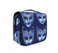 Masks Carnivals Royal Bluravel Bag for Women with Hanging Hook Washable Makeup case Cruises