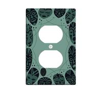 Masks Duplex Outlet Covers Wall Plate, Ethnic Modern Faces Patterns N/a Green Plastic Standard Size Decorative Receptacle Outlet Covers for Living Room Bedroom Home Office Decor
