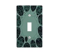 Masks Single Light Switch Cover Plate, Ethnic Modern Faces Patterns N/a Green Plastic Standard Size Switch Plate Decorative for Home Living Room Bedroom Bathroom Decor (Single)