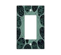 Masks Single Rocker Light Switch Cover, Ethnic Modern Faces Patterns N/a Green Plastic Standard Size Decorative Wall Plates for Home Living Room New Apartment Decor