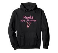 Masks Slow The Spread Cute Pink Heart Face Mask For Girls Pullover Hoodie