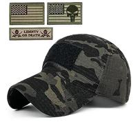 Masktide Tactical Military Mens Camo Baseball Hat with American Flag Skull Patch Patriotic Operator Camouflage Cap for Women, Multicam-lg, One Size