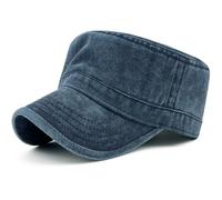 Masktide Washed Cotton Military Hat Cadet Cap Army Flat Top Basic Everyday