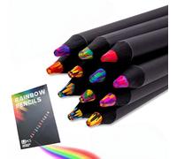Maslasee 12 Unique Rainbow Pencils Multi-Colour Core Art Supplies for Drawing, Colouring & Sketching | Creative Gift for Teen Girls, Adults & Art Lovers | for Crafts & Journaling