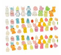Maslasee 120pcs Mini Resin Animals Mixed Set, Tiny Plastic Animal Figures Glow in The Dark, Small Glass Animals for Potted Micro Landscape, Fairy Garden, Aquarium, Dollhouse Decor