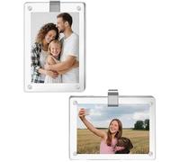 Maslasee 2 Magnetic Acrylic Sun Visor Clip Frames, No-Residue Personalized Photo Holder for Car, Home, Office & Car Fridge,Personalised Car Accessories, Acrylic Photo Frame, Personalised Car Stickers
