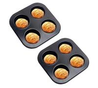 Maslasee 2-Pack Yorkshire Pudding Trays (Set of 2 x 4-Cup Tins) - Non-Stick Muffin Tins for Cupcakes, Pies & Baking - BPA-Free, Oven Safe, Easy Clean Baking Pans with Deep Cups