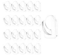Maslasee 20Pcs Hooks Stick On Hooks,Transparent Self Adhesive Sticky Hooks for Hanging No Nails Required Picture Strong Clear Plastic Wall for Bathroom Kitchen Office Use
