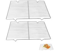 Maslasee 2Pcs Stainless Steel Cooling Racks for Baking, Oven Baking Tray Accessory Baking Equipment 30x20cm Wire Grill Rack for Cake Bread Meat