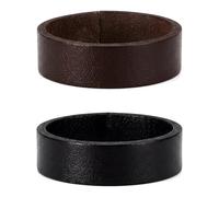Maslasee 4 PCS Leather Belt Loop Keepers for Men, Belt Holder & Belt Loops to Hold Belt in Place, Belt Buckle Keeper for Wide Belts, Duty Belts & Trousers (2 Sizes, 2 Colors)