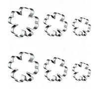Maslasee 6 Pcs Stainless Steel Shamrock Cookie Cutters Set - 3 Sizes Reusable Cookie Cutters & Biscuit Cutters for Baking, Crafting & Kitchen Use (Shamrock Cookie Cutter)