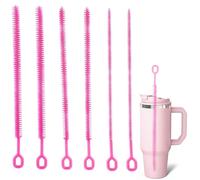 Maslasee 6pcs Long Straw Cleaner Brushes For Water Bottles12.6in Reusable Straw Brush With 6diameters Full Bristle Cleaning Tool For Tumblers Tubes Narrow Gaps (Pink)