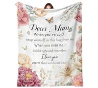 Maslasee Cozy Mum Blanket,Soft Flannel Throw Gift for Mum, Birthday Presents for Mum from Daughter Son - Perfect Mum Gifts for Christmas, Grandma, New Mums, 60" X 50" Floral Design