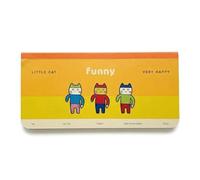 Maslasee Cute Cat Notebook - Very Happy Design, 14.6 x 7.1 cm Compact Pocket Size, 64 Lined Pages, Ideal Cat Stationery for Daily Note Taking, Journaling, Planning & Work Use