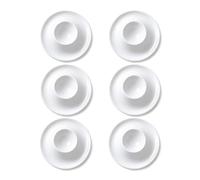 Maslasee Egg Cups, 6 Pcs Plastic Egg Holders for Soft Hard Boiled Eggs, White Egg Stands Tray Set, Microwave & Dishwasher Safe, Classic Breakfast Tableware