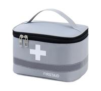 Maslasee First Aid Bag Empty, Portable Medical Storage Bag with Compartments, Waterproof Oxford Cloth Organiser for First Aid Supplies, Travel, Camping, Work, Home, 19x13x12cm (Grey)