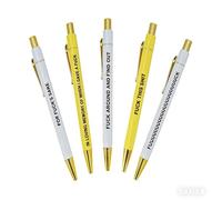 Maslasee Funny Pens Set with Swear Words, 5-Pack Retractable Ballpoint Pens for Office Supplies, Secret Santa Gifts for Women, Coworkers & Adults