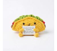 Maslasee Funny Positive Emotional Support Crochet Doll, Cute Handmade Taco Plush Toy with Encouragement Card, Cheer Up Gift for Best Friend, Women, Teacher, Birthday
