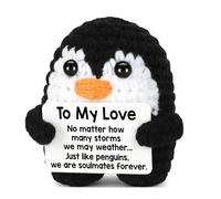 Maslasee Handmade Crochet Penguin Soulmate Gift, “To My Love” Forever Keepsake, Best Friend Meaningful Love Gifts for Her or Him