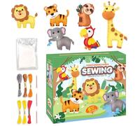 Maslasee Kids Sewing Kit for Ages 5-12, Complete DIY Craft Set with 5 Stuffed Felt Animals, 5 Colors Thread, Safe Sewing Tools, First Sewing Kit for Children, Educational Toys for Girls & Boys
